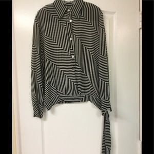 Max Mara 100% silk semi sheer blouse